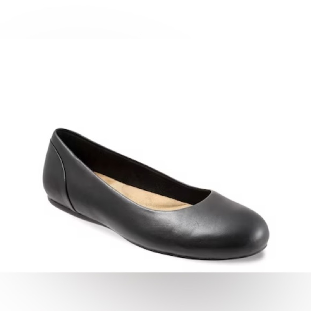 Size 12 Women’s Black Ballet Flats - Softwalk, Real Leather